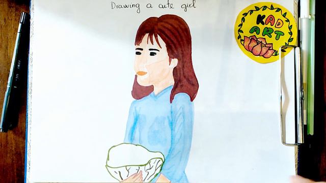 DRAWING A CUTE GIRL BY TOUCH MARK MARKER COLOR - VIETNAMESE GIRL NEXT TO THE LOTUS смотреть онлайн