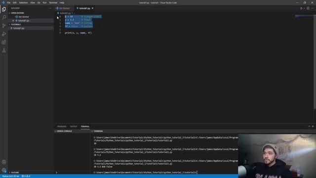 Python Tutorial For Beginners - Part 1: Setup, Variables, Data Types, and I/O смотреть онлайн