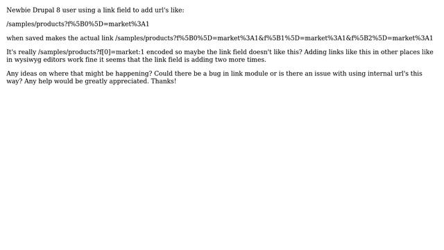 URL in link field adds duplicate parameters in query string when using an internal relative path смотреть онлайн