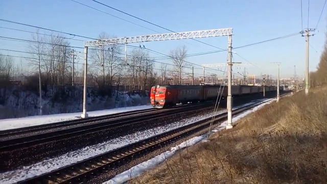 Электропоезд ЭР2Т-7186 станция Нара 15.03.2016 смотреть онлайн