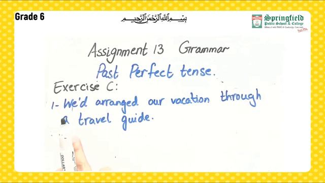 Grade VI English Assi 13 Part 1 Gr Past Perfect Tense. смотреть онлайн