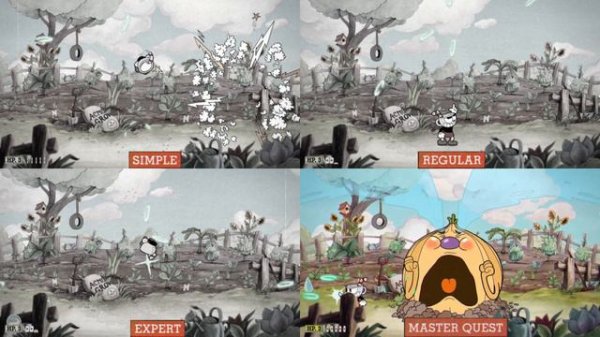 Cuphead: No Hit / Difficulty Comparison / The Root Pack / Master Quest (01)