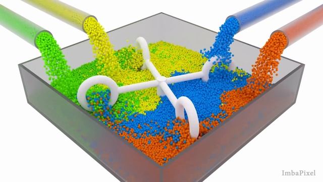 Mixing Color Balls. Molecular Script. Blender. смотреть онлайн