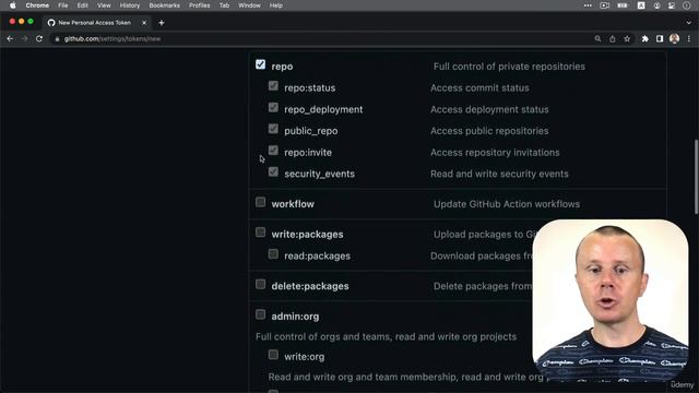59 Создания авторизационного токена на GitHub смотреть онлайн