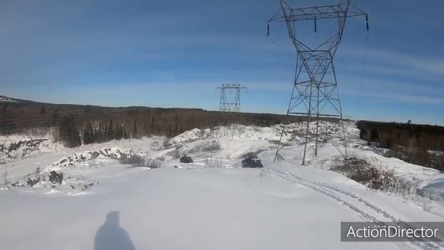 Winter Ride into Lingham Lake and across the Towerline ( Yamaha Grizzly CF Moto Polaris ) смотреть онлайн