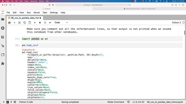 Mastering Python - Overview of Pandas Libraries - 06 CSV to Pandas Data Frame смотреть онлайн