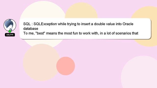 SQL : SQLException while trying to insert a double value into Oracle database смотреть онлайн