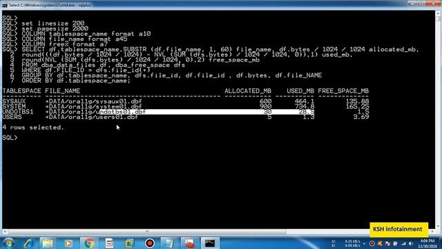 Add Datafile to Tablespace in Oracle смотреть онлайн