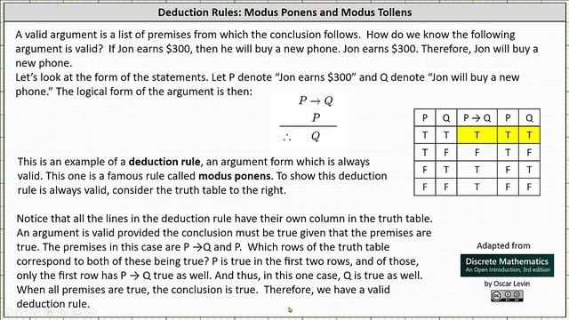 Deduction Rules: Modus Ponens and Modul Tollens смотреть онлайн