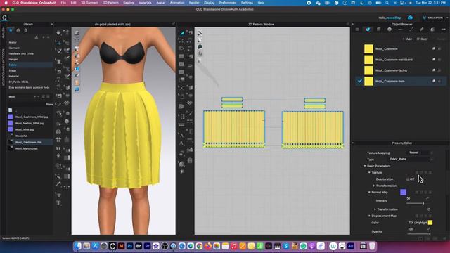 CLO 3D Tips Beginners | How to apply a trim fabric onto a pleated skirt hem смотреть онлайн
