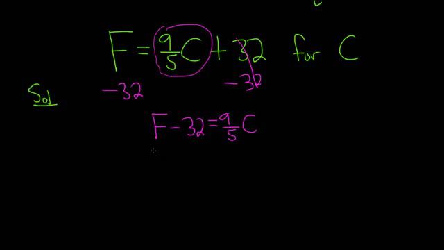 Solve the Literal Equation F = (9/5)C + 32 for C смотреть онлайн