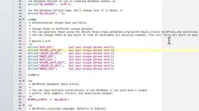 WordPress Authenticate Keys