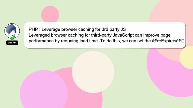 PHP : Leverage browser caching for 3rd party JS смотреть онлайн