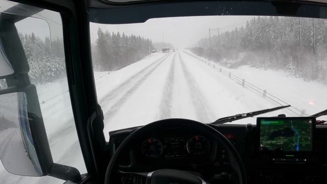 POV Driving Scania S540 - Start Of Winter Scandinavia