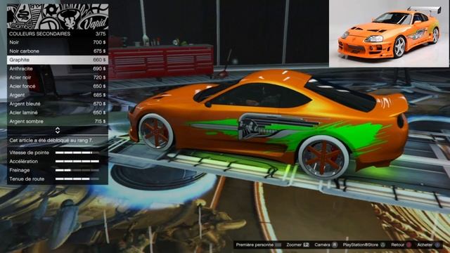 AVOIR LA TOYOTA SUPRA MK 4 DE BRIAN O'CONNER DE FAST AND FURIOUS SUR GTA ONLINE !! 1.64 #gta #dlc смотреть онлайн