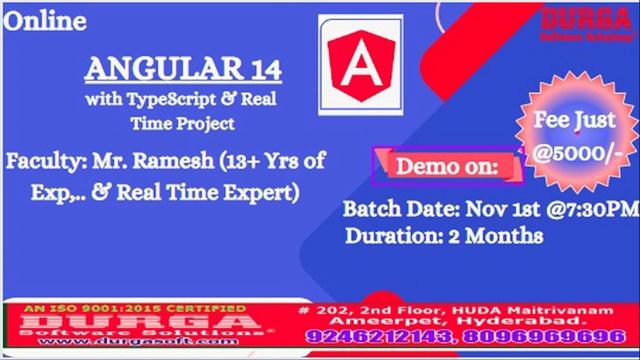 ANGULAR 14 Online Training @ DURGASOFT смотреть онлайн