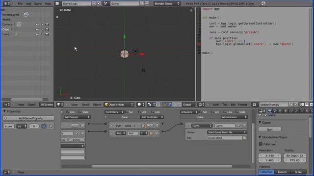 Blender 2.5 Game Engine Tutorial How to Load a Second Level and Pass a Score to it Part 2 смотреть онлайн