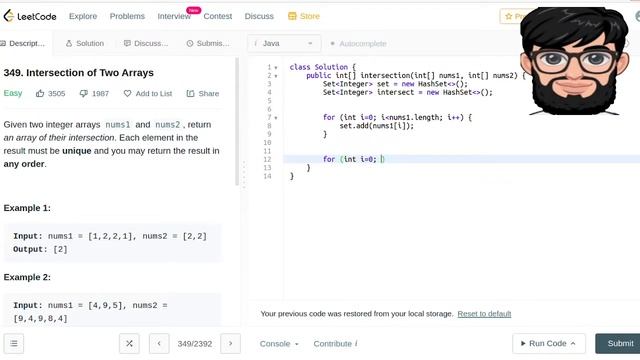 Leetcode Question 349 "Intersection of Two Arrays" in Java смотреть онлайн