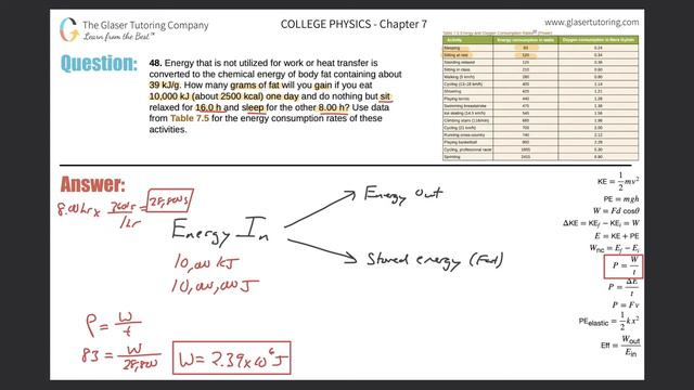 7.48 | Energy That Is Not Utilized For Work Or Heat Transfer Is Converted To The Chemical Energy Of