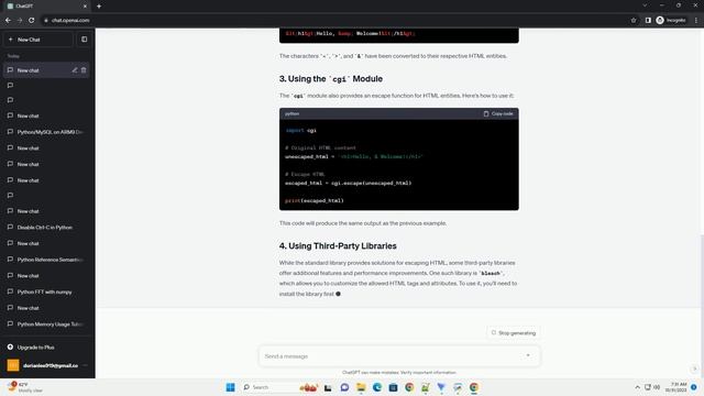 Escaping HTML in Python смотреть онлайн