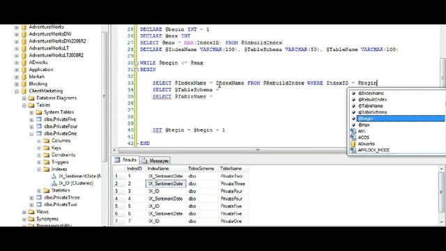 TSQL: Rebuild All Indexes In A Database смотреть онлайн