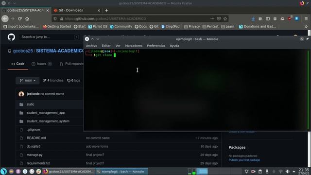 Como clonar un repositorio de GitHub con Git en linux (debian) | JioskaOne смотреть онлайн