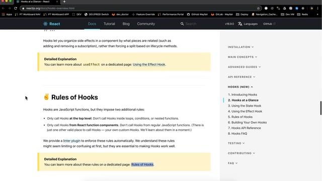 Read the Docs - Hooks at a Glance смотреть онлайн