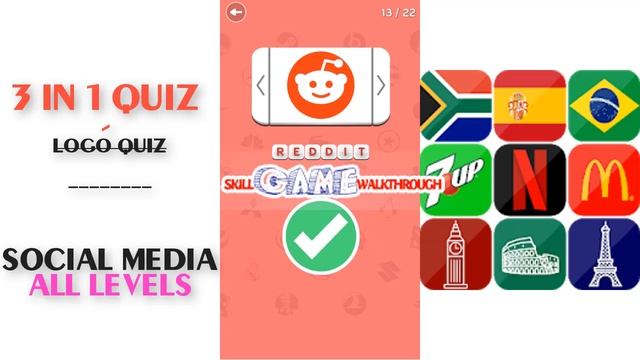 3in1 Quiz : Logo Quiz - Social Media Level 1 - 22 Walkthrough | SkillGameWalkthrough смотреть онлайн