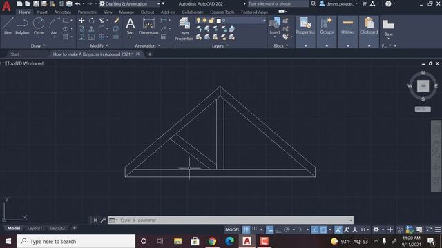 How to make A Queens Post Truss in AutoCAD 2021! смотреть онлайн