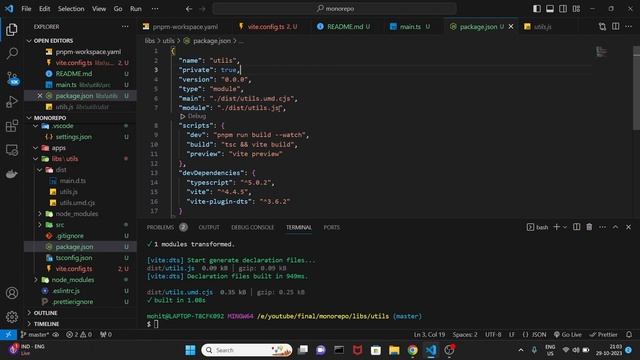 Build a Monorepo using PNPM workspace, React, Vue, Node, Eslint, Prettier and Typescript смотреть онлайн