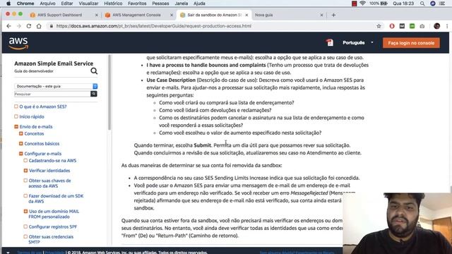 Como sair do Sandbox da SES Amazon AWS - Aula 14 - Curso Amazon AWS смотреть онлайн