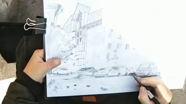 Городская зарисовка карандашом 26.08.2022 UrbanSketch Sketching Quickdraw Скетч Archisketch смотреть онлайн