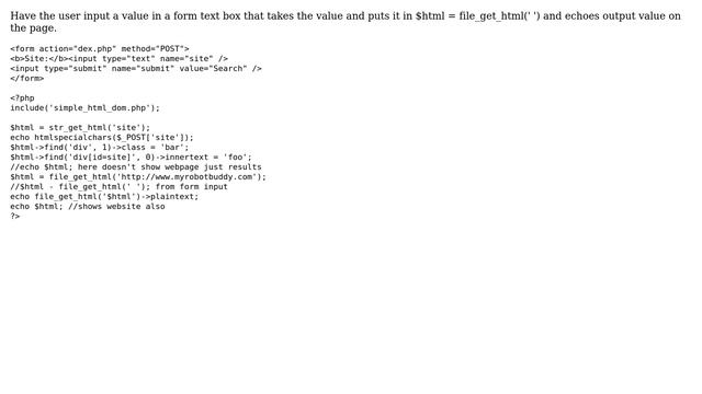 PHP output from HTML input Form смотреть онлайн