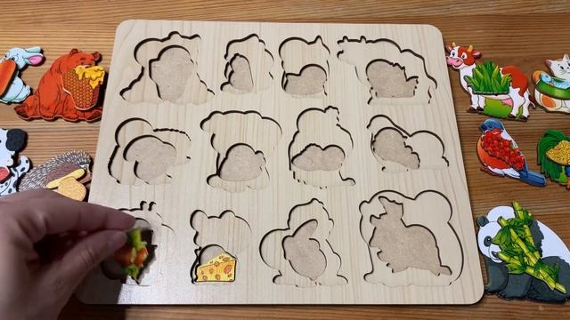 Развивающая доска, рамка - вкладыш от Нескучные игры: Кто что ест?