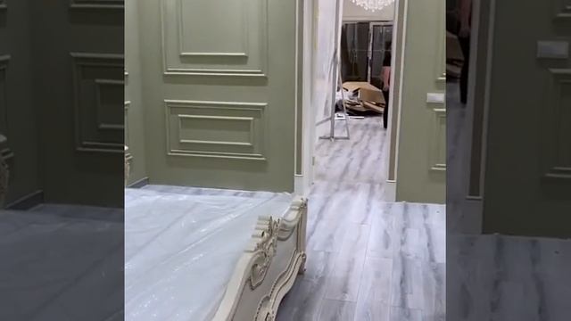 Спальня Джоконда Люкс с 5 дверным шкафом Крем глянец Арида мебель. смотреть онлайн