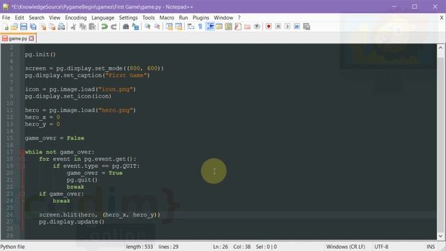 #Pygame Урок 2.7 Переменные координат смотреть онлайн