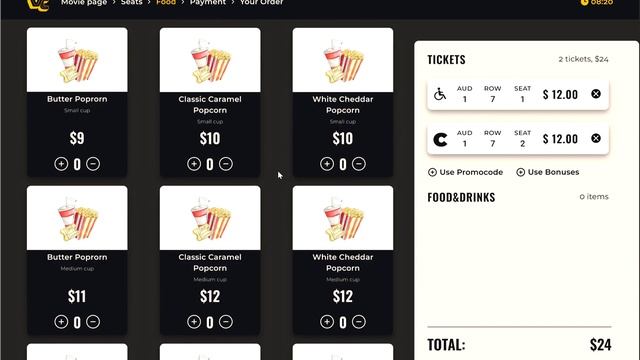 Mockups web Movie tickets booking flow Figma 2022 03 31 20 04 25 смотреть онлайн