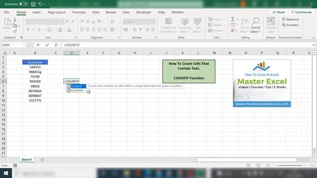How To Count Cells With Text. Excel Tip. смотреть онлайн