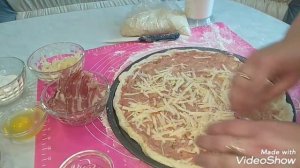 Пицца карбонара по-домашнему.