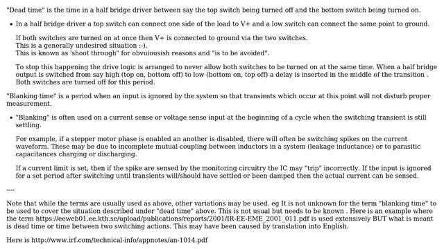 In The World Of Bipolar Stepper Motors, What Is Dead Time And Blanking Time?