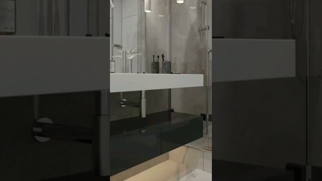 Дизайн ванной 4 кв. м в ЖК Небо. #shorts #дизайнванной смотреть онлайн