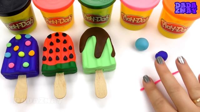 Лепим мороженое из Play Doh своими руками| Поделки из пластилина Плей До|Учим цвета| Видео для дете смотреть онлайн