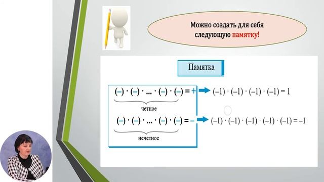 Математика, 6-й класс, Степень целого числа с натуральным показателем смотреть онлайн