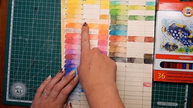 Акварельные Koh-i-noor, акварельные Marco reffine, Color core! Выкраска. Палитра цветов смотреть онлайн