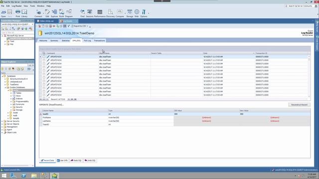 Using log reader in Toad for SQL Server смотреть онлайн