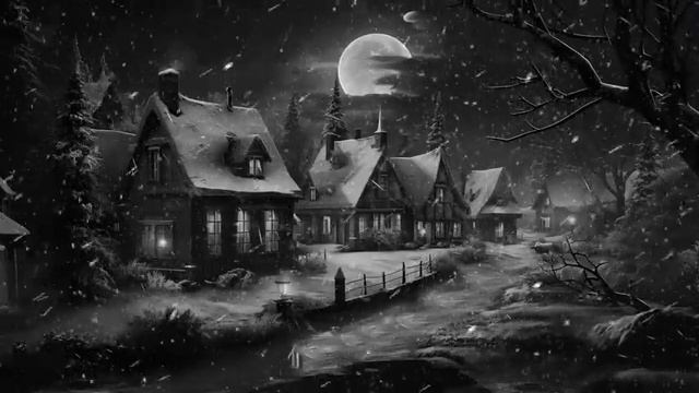 Атмосфера холодной метели с сильным снегопадом и звуками зимнего завывания ветра❄️Темный экран смотреть онлайн