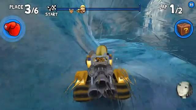 Beach Buggy Racing - Knocking the penguin off the mammoths tusk смотреть онлайн