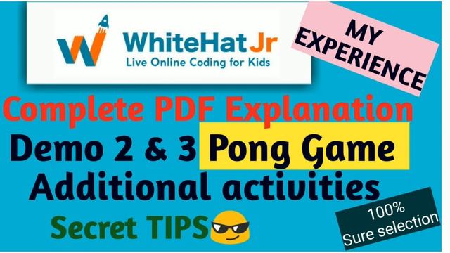 Whitehatjr Demo 1& 2 complete pdf explanation|pong game| code of pong game| online teaching jobs. смотреть онлайн