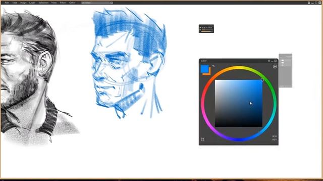 Drawing faces using pencil brush in Paintstorm Studio смотреть онлайн