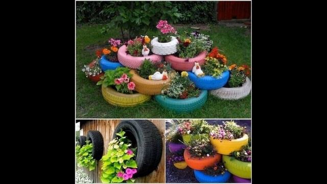 Вы обалдеете что можно сделать из старых шин! Песочница, стол, лежак для собак! #шины #клумба смотреть онлайн